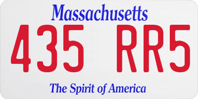 MA license plate 435RR5