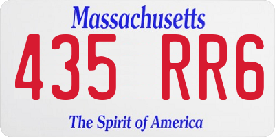 MA license plate 435RR6