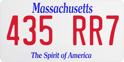 MA license plate 435RR7