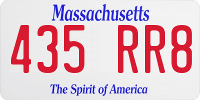 MA license plate 435RR8