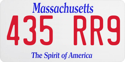 MA license plate 435RR9