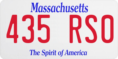 MA license plate 435RS0