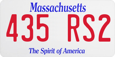 MA license plate 435RS2