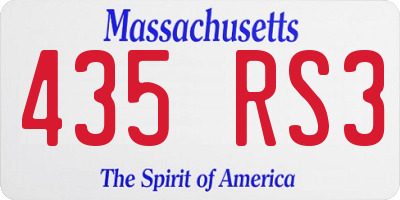 MA license plate 435RS3