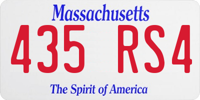MA license plate 435RS4