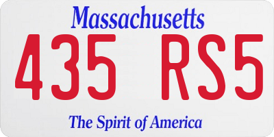 MA license plate 435RS5