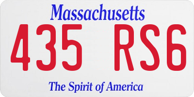 MA license plate 435RS6