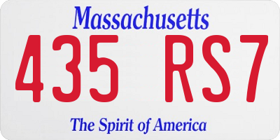 MA license plate 435RS7