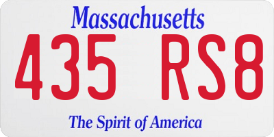 MA license plate 435RS8