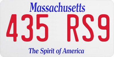 MA license plate 435RS9