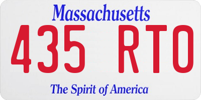 MA license plate 435RT0