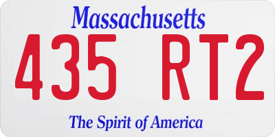 MA license plate 435RT2