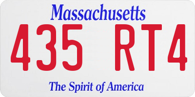 MA license plate 435RT4