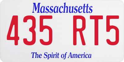 MA license plate 435RT5