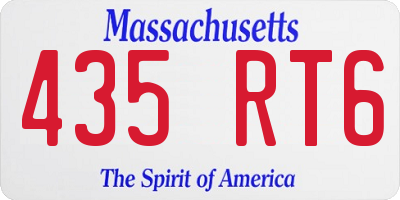 MA license plate 435RT6