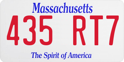 MA license plate 435RT7