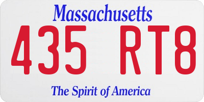 MA license plate 435RT8