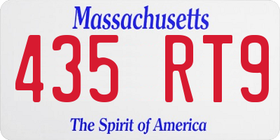 MA license plate 435RT9