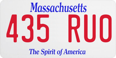 MA license plate 435RU0
