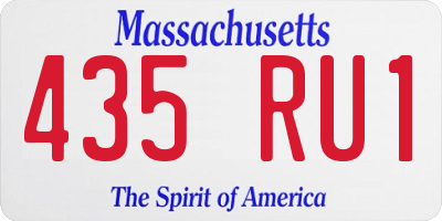 MA license plate 435RU1