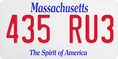 MA license plate 435RU3