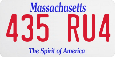 MA license plate 435RU4