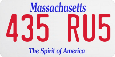MA license plate 435RU5
