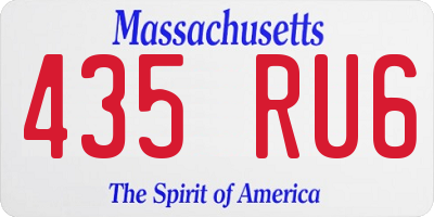 MA license plate 435RU6