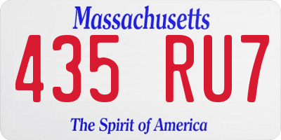 MA license plate 435RU7