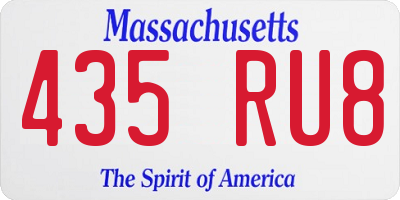 MA license plate 435RU8