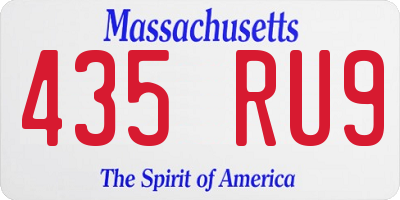 MA license plate 435RU9