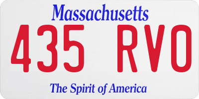 MA license plate 435RV0