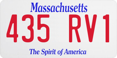 MA license plate 435RV1