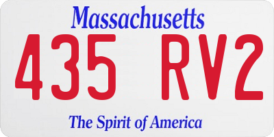 MA license plate 435RV2