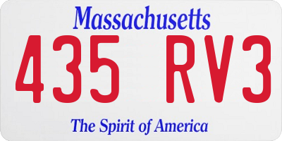 MA license plate 435RV3