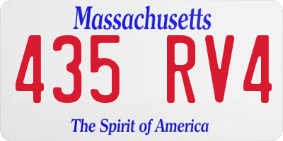 MA license plate 435RV4