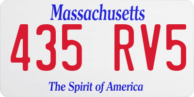 MA license plate 435RV5