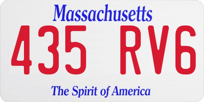 MA license plate 435RV6