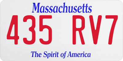 MA license plate 435RV7