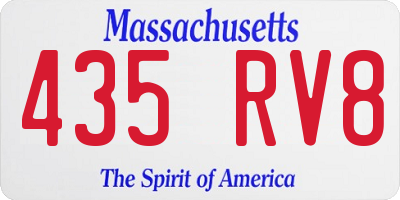 MA license plate 435RV8