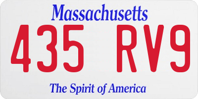 MA license plate 435RV9