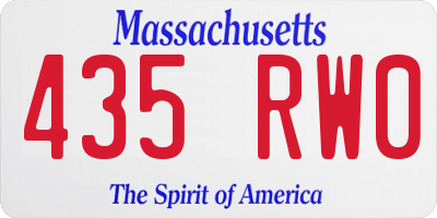 MA license plate 435RW0