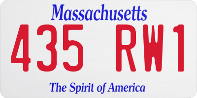 MA license plate 435RW1