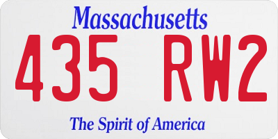 MA license plate 435RW2