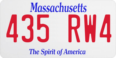MA license plate 435RW4