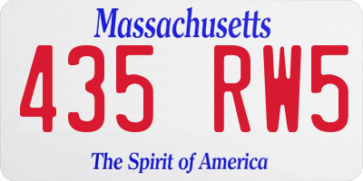 MA license plate 435RW5
