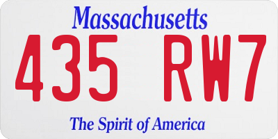 MA license plate 435RW7