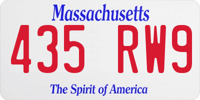 MA license plate 435RW9