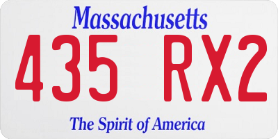 MA license plate 435RX2
