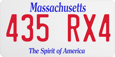 MA license plate 435RX4